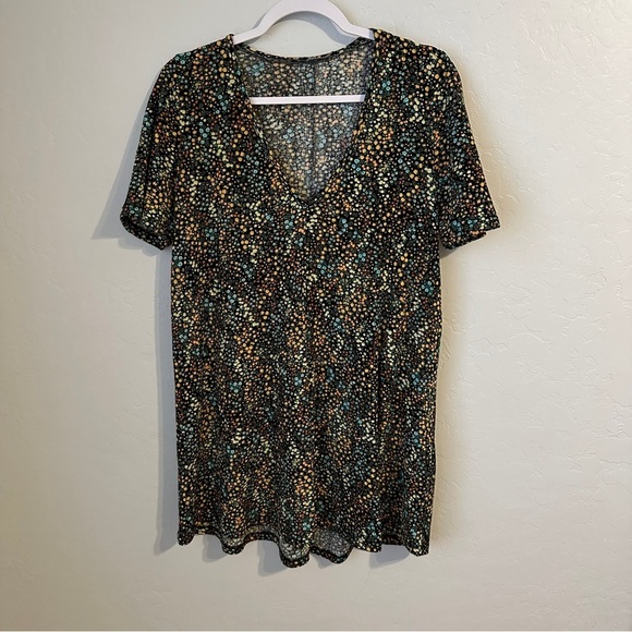 Zara Floral Print‎ Textured Weave Mini Dress Size Small - Picture 1 of 5